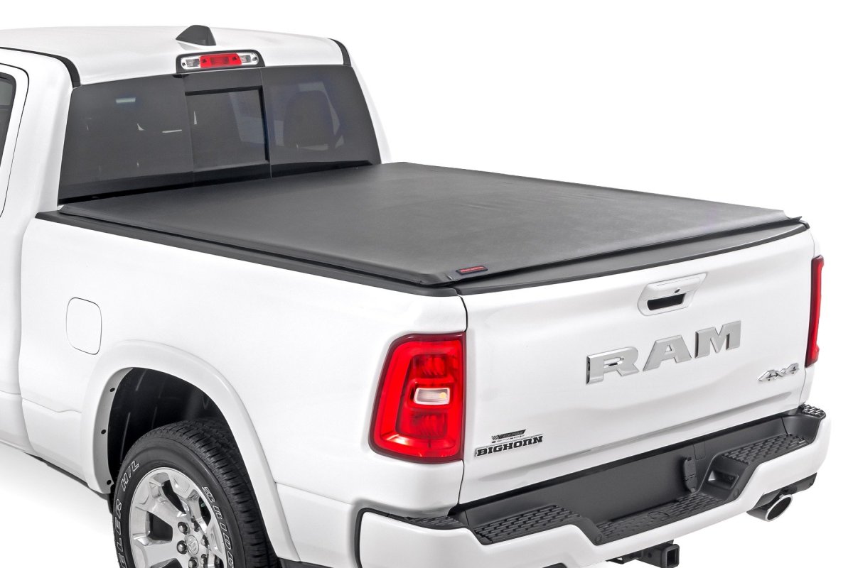 Ram 1500 Soft Roll Up Bed Cover - Rough Country - Matte Black - '19-'25